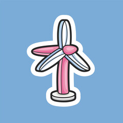 pink fan aero generator in isolated background with white outline