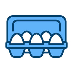 Egg Carton Single Icon Vector Collection 