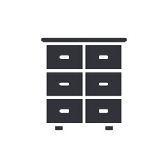 Drawer Unit Icon Flat Design Interior Decoration Image