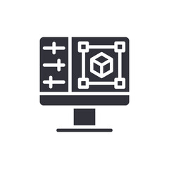 Computer Graphic Design Program Interface Solid Icon