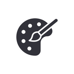 Palette With Brush Symbol Art Supplies Design Painting Tool