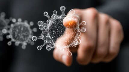 Individual holding a small molecule symbolizing the core elements of offer management in a scientific environment