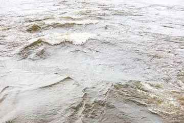 The surface current flows rapidly during the rainy season.