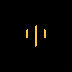 Minimalist letter T with three line or Letter T growth logo concept vector icon