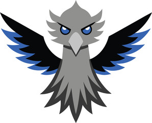 Obraz premium Eagle mascot character logo. Bird with spread wings icon. Hawk avatar for sport team. Esport gaming team illustration
