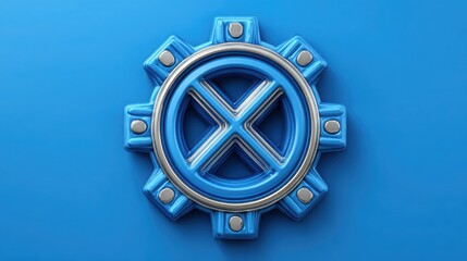 Sleek blue and silver steering wheel design representing control and navigation in modern user interfaces