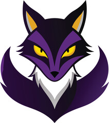 Obraz premium Mysterious Fox Head Esport Mascot Logo Design Vector Illustration Isolated Transparent Background