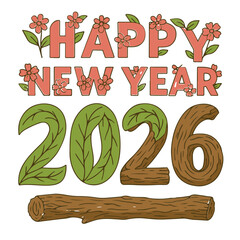 Happy new Year wooden wish card