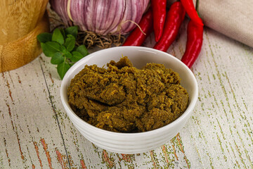 Yellow Thai spicy curry paste