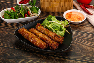 Fried Vietnamese spring roll with special sauce