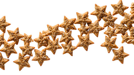 Sesame Star Cookies Seamless Pattern, isolated on transparent background