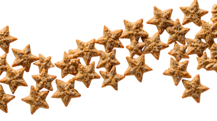 Sesame Star Cookies Seamless Pattern, isolated on transparent background