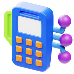 3D Render Playful Calculator with Beads Educational Toy Illustration