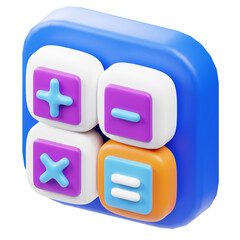 Minimalist 3D Rendering Calculator UI Design Concept for Financial Applications