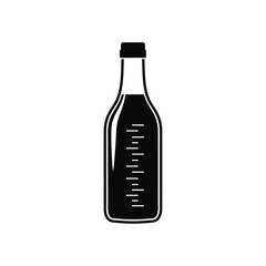 Black silhouette of a bottle with measurement markings