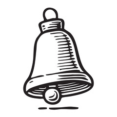 Hand Drawn Christmas Bell Illustration with Ribbon Detail