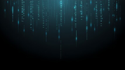 Futuristic Digital Rain Abstract Background with Glowing Blue Code Stream Representing Technology and Innovation in Cyberspace