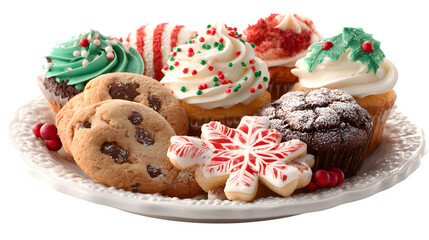 Festive Holiday Treats, isolated on transparent background
