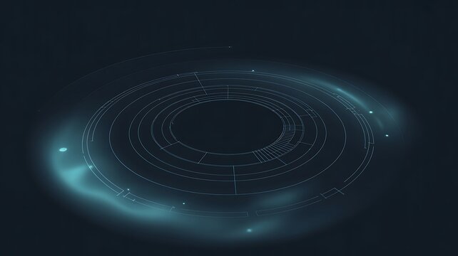 Futuristic Technology Abstract Background with Glowing Rings and Light Effects Creating a Digital Interface Concept for Design and Innovation - Powered by Adobe