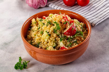 Cous cous with vegetables tabulle