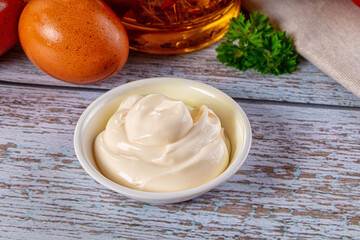 Homemade mayonnaise sauce dip cream