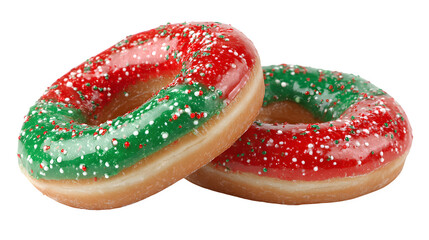 Christmas Donuts, isolated on transparent background