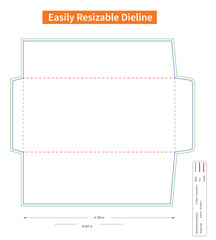 Letter envelope low cost new modern custom and easily usable food box dieline template.eps