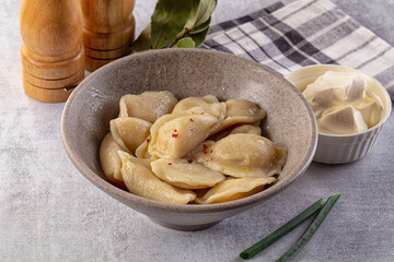 Traditiolal vareniki - stuffed dumplings with potato