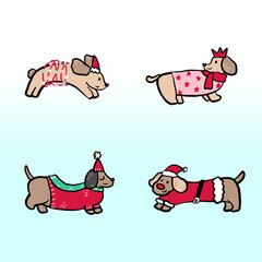 Cute Christmas Dogs in Festive Holiday Outfits
