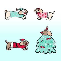 Cute Christmas Dogs in Festive Holiday Outfits