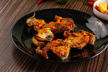 Gourmet cuisine - fried fresh frog