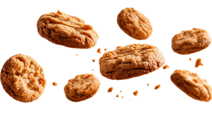 Stack of sweetmeal digestive biscuits isolated on white.