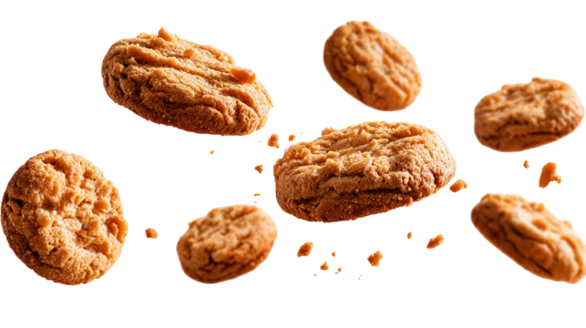 Stack of sweetmeal digestive biscuits isolated on white.