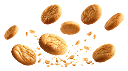 Stack of sweetmeal digestive biscuits isolated on white.