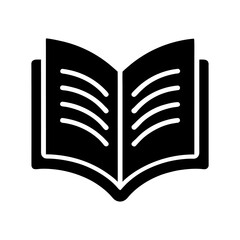 Open Book Illustration Icon PNG on White Background.