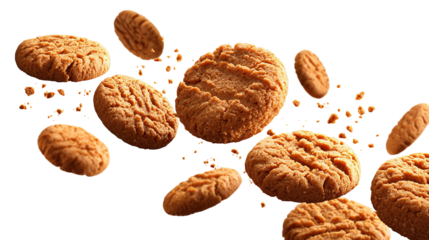 Stack of sweetmeal digestive biscuits isolated on white.