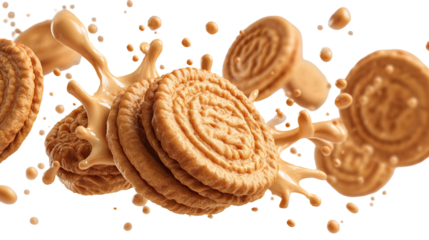 Chocolate chip cookie on a white background