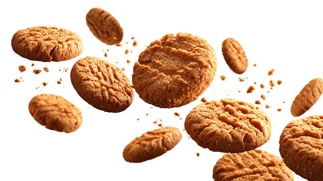 Stack of sweetmeal digestive biscuits isolated on white.