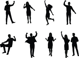 Obraz premium Business professionals celebrating success teamwork collaboration corporate strategy achievement recognition motivation leadership victory - flat vector