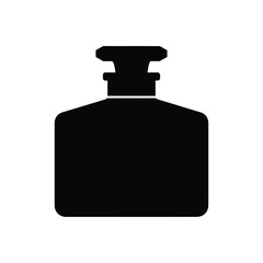Black silhouette of a glass perfume bottle with stopper 1
