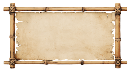 Wooden bamboo sign board frame game ui vector set