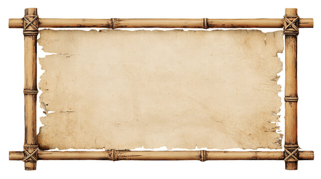 Wooden bamboo sign board frame game ui vector set