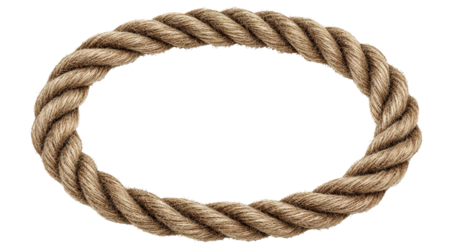 Straight rope isolated on transparent or white background, png