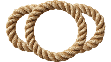 Straight rope isolated on transparent or white background, png