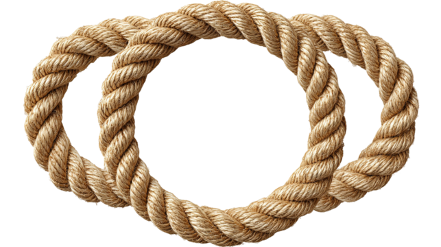 Straight rope isolated on transparent or white background, png