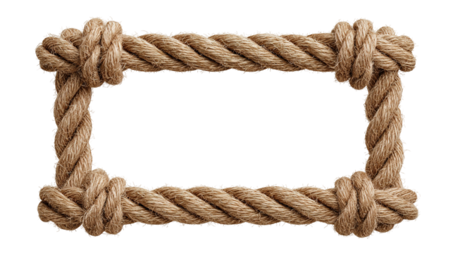 Straight rope isolated on transparent or white background, png