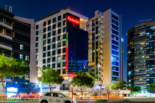 Dubai, UAE &ndash; october 03, 2025: Ramada by Wyndham Dubai Barsha Heights at night
