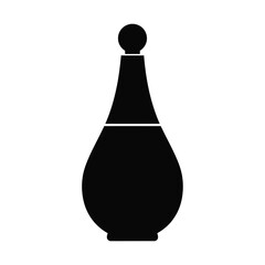 Black silhouette of a perfume bottle on white background 3