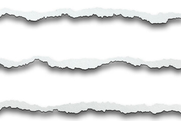 Obraz premium Ripped Torn Paper Edges Isolated on Black Background, Textured Paper Scrap, Vintage Craft Material, Paper Art Background