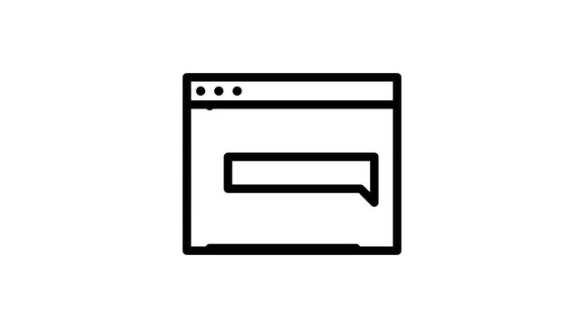 Animated chat bubbles appearing in browser window icon